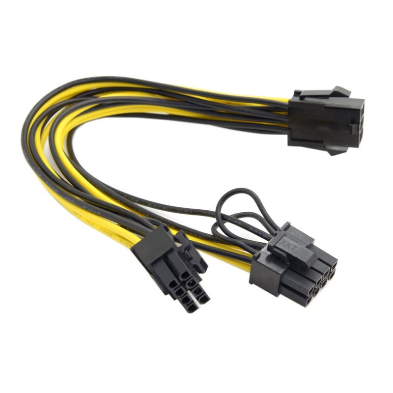 JSER ATX 6Pin Male to Dual 8Pin & 6Pin Female PCI-E PCI Express Video Graphics Card Extension Splitter Power Cable - Image 3